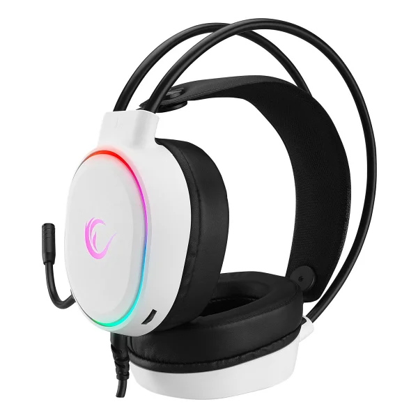 Rampage Rogue Beyaz RGB 7.1 USB Kablolu Kulak Üstü Oyuncu Kulaklığı - Görsel 4