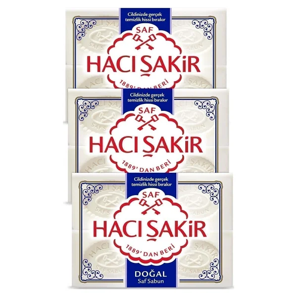 Hacı Şakir Doğal Saf Beyaz Banyo Sabunu 3'lü Paket 600 Gr Geleneksel Formül Ferahlatıcı - Görsel 2