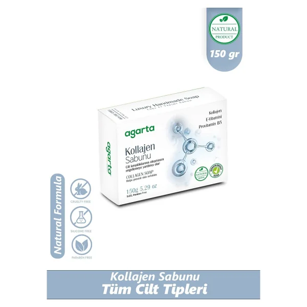 Agarta Doğal Kolajen Sabunu - E Vitamini Ve Provitamin B5 İle Cilt Kırışıklıklarına Karşı, 150 G, 1 Adet - Görsel 2