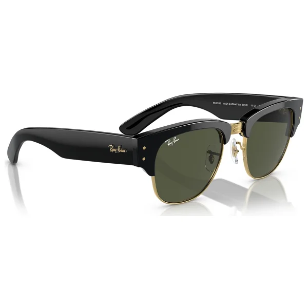 Ray-Ban Mega Clubmaster 0316s 901/31 Black/Gold-Green Güneş Gözlüğü - Görsel 7