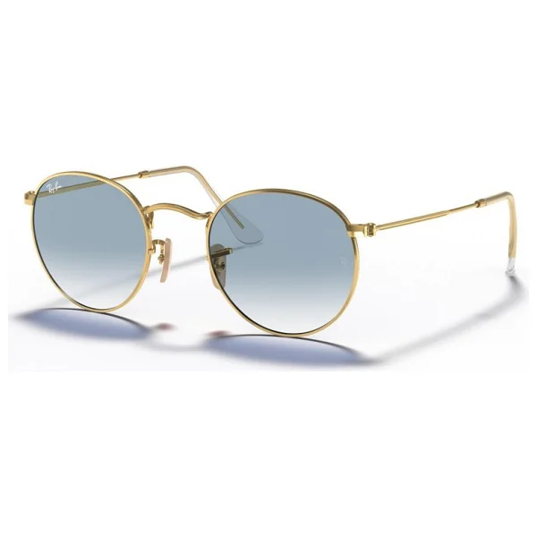 Ray-Ban Round Flat 3447n 001/3f Gold-Light Blue Güneş Gözlüğü - Görsel 8