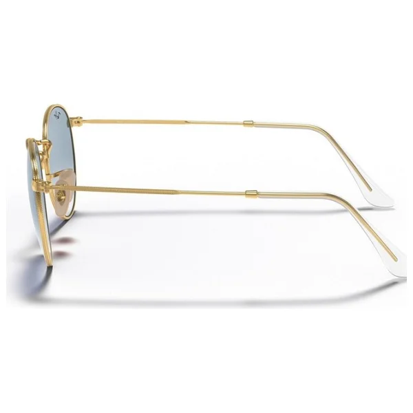 Ray-Ban Round Flat 3447n 001/3f Gold-Light Blue Güneş Gözlüğü - Görsel 9