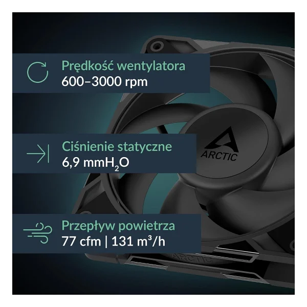 Arctic P12 Pro Pst Acfan00306a 12 Cm Kasa Fanı - Görsel 2