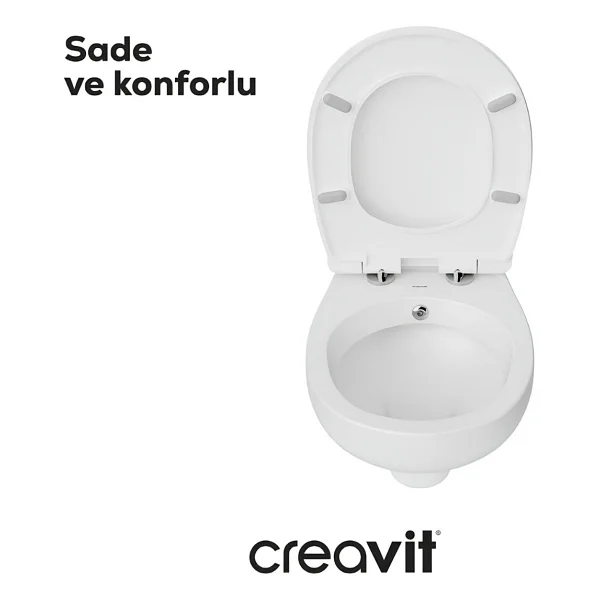 Creavit Perla Tp320 Asma Klozet + Yavaş Kapanan Klozet Kapağı - Görsel 3