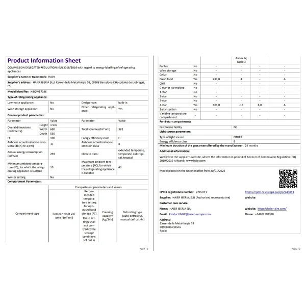 Haier Hbqw5719e Kombi No Frost Ankastre Buzdolabı - Görsel 5