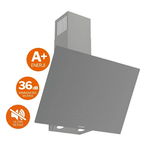 Ferre Fryart Vitello Vitroseramik Elektrikli Gri Ankastre Set ( D079-Sa Sessiz + Ms261 + Qxe62cpr) - Siyah - Görsel 2