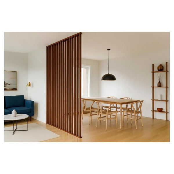 150cm X 250cm Ahşap Çıtalı Paravan Oda Ayırıcı Seperatör Duvar Dekor 150cm X 250cm - 150x250 Cm - Koyu Kahve - Görsel 4