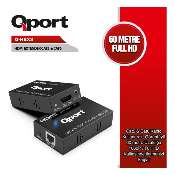 Qport Q-Hex3 Hdmı To Ethernet Dönüştürücü - Görsel 3