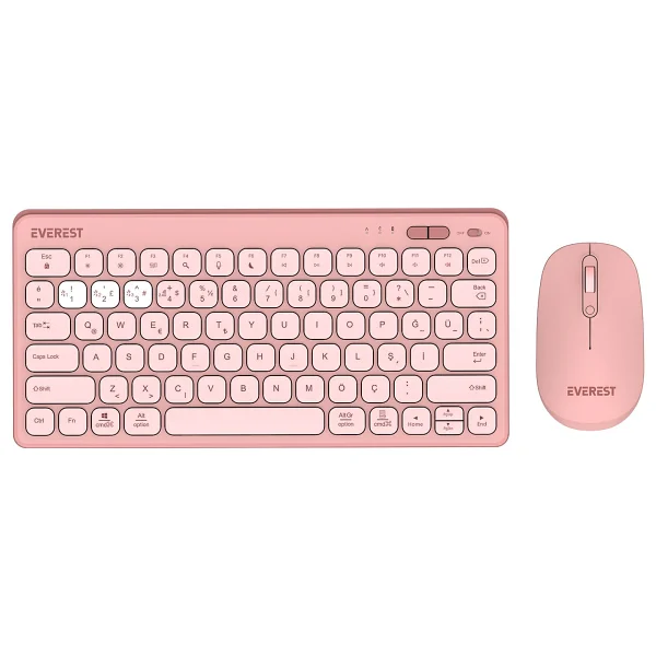 Everest Lumi Km-Bt903 Pembe Kablosuz Klavye Mouse Seti - Görsel 7