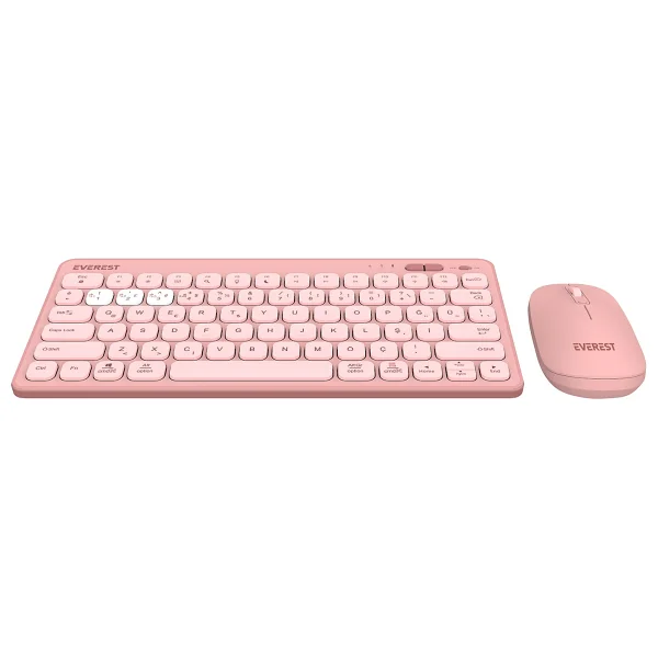 Everest Lumi Km-Bt903 Pembe Kablosuz Klavye Mouse Seti - Görsel 5
