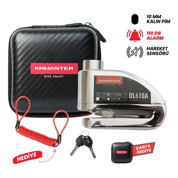 Knmaster Dl610a 10 Mm Alarmlı Disk Kilidi - Görsel 6