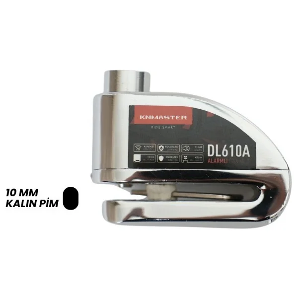 Knmaster Dl610a 10 Mm Alarmlı Disk Kilidi - Görsel 4