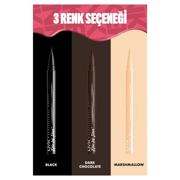 Nyx Professional Makeup Epic Ink Liner - Suya Dayanıklı, Saten Finişli, Koyu Kahverengi Likit Eyeliner, İnce Uç İle Kolay Uygulama - Görsel 7