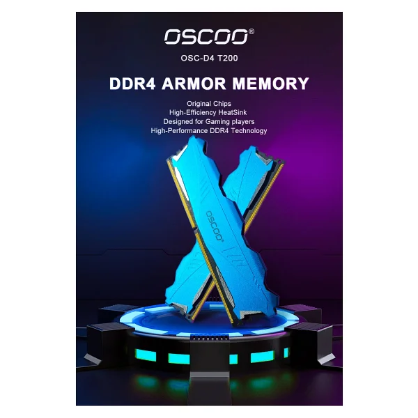 Oscoo Blue Armor T200 16gb (2x8) 3200mhz Cl22 DDR4 1.2v RAM - Görsel 2