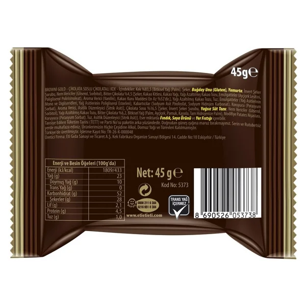 Eti Browni Gold Çikolatalı Kek 45 Gr 24'lü - Görsel 10