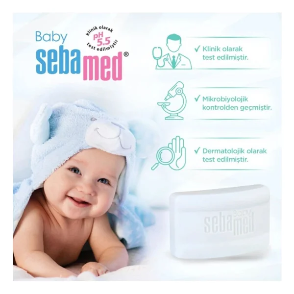 Sebamed Bebek Temizleme Sabunu Panthenol İçerikli 0+ Yaş Hassas Ciltlere Uygun Kompakt 100 G - Görsel 8