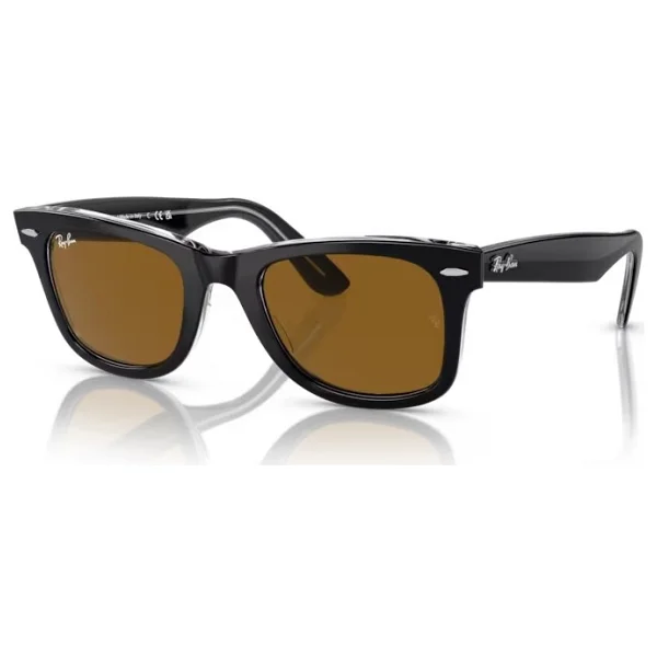 Ray-Ban Wayfarer 2140 129433 Black/Transparent-Brown Güneş Gözlüğü - Görsel 6