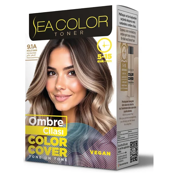 Sea Color Ombre Cilası 9.1a Küllü Sarı Saç Boyası - Görsel 2