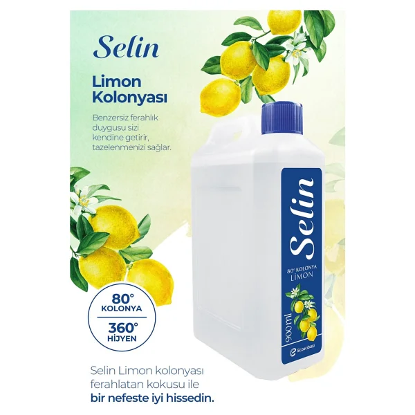 Selin Limon Bidon Kolonya 900 Ml 2'li - Görsel 4