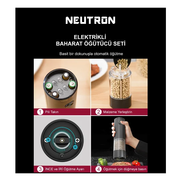 Neutron Ntl-Pg-33d Pilli 2'li Baharat Öğütücü - Görsel 3