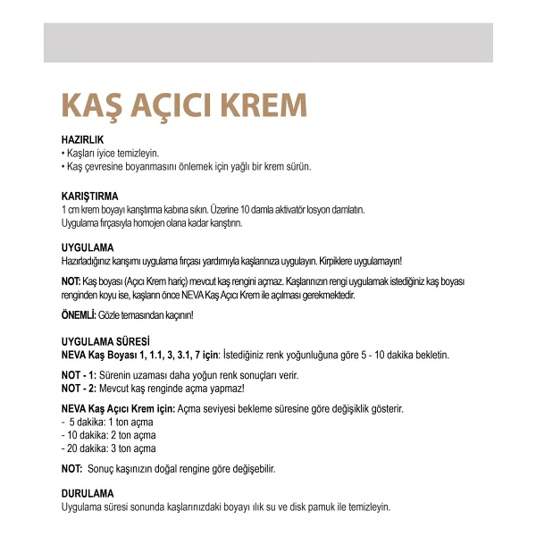 Neva 3 Ton Kaş Açıcı Krem - Görsel 5
