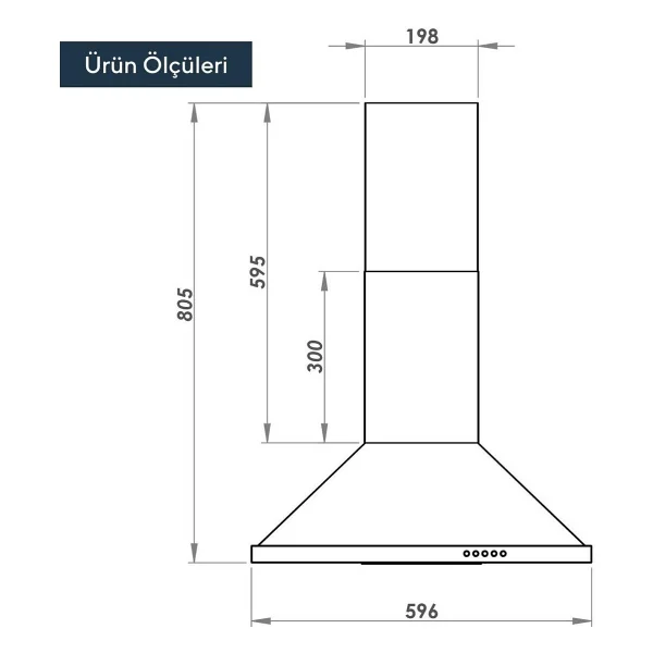 Kumtel Dp6-S Siyah Duvar Tipi Davlumbaz - Görsel 4