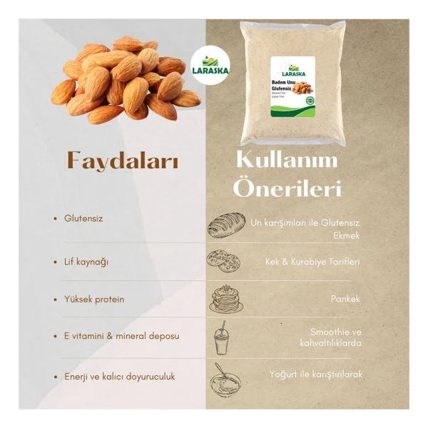 Laraska 1 Kg Badem Unu - Görsel 3