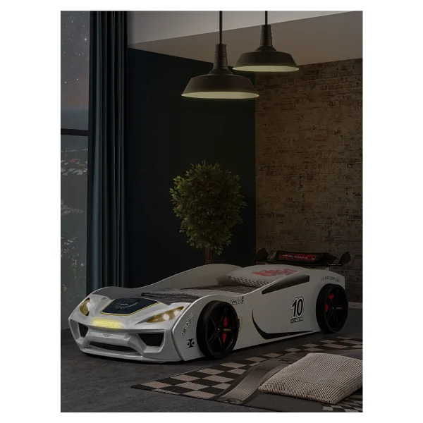 Setay Mobilya Vento Cooper Rüzgarlıklı Ledli Beyaz 90x190 Cm Arabalı Yatak - Görsel 3