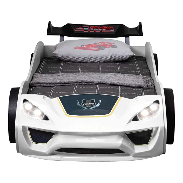 Setay Mobilya Vento Cooper Rüzgarlıklı Ledli Beyaz 90x190 Cm Arabalı Yatak - Görsel 4