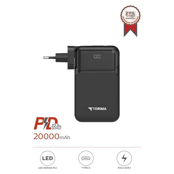 Torima Trm-1027 Beyaz 20000 mAh Hızlı Şarj Powerbank - Görsel 8
