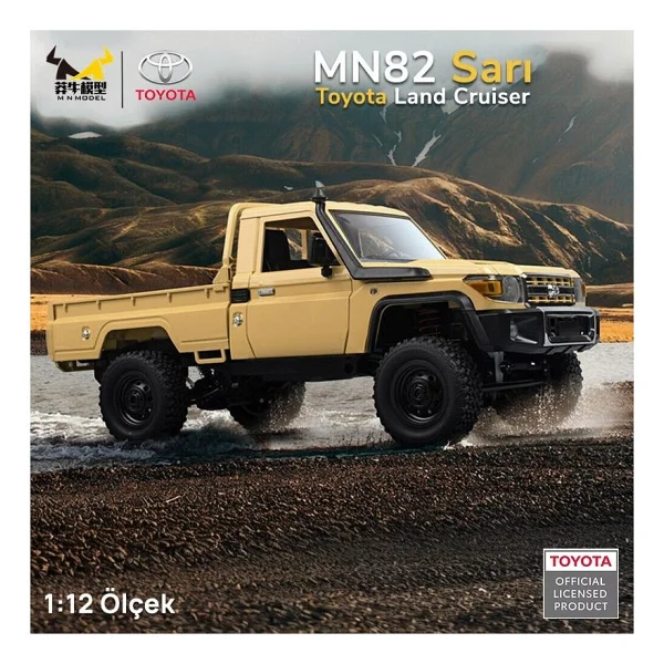 Mn Model Mn82 1/12 Toyota Land Cruiser Lc79 4wd Rc Model Crawler Offroad Uzaktan Kumandalı Araba Truck Rtr Lisanslı Sarı+Dahili Işık Seti - Görsel 6