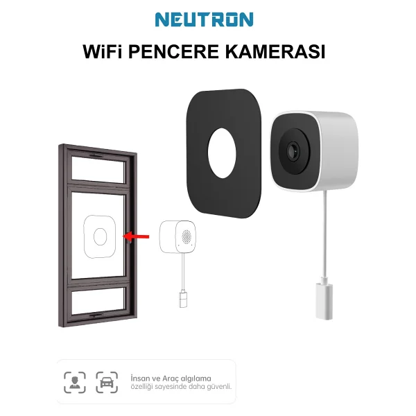 Neutron Ntl-Ip15gs-3mp Full HD Gece Görüşlü Wi-Fi Pencere Kamerası - Görsel 4
