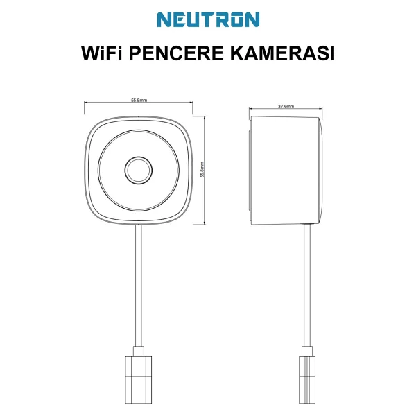 Neutron Ntl-Ip15gs-3mp Full HD Gece Görüşlü Wi-Fi Pencere Kamerası - Görsel 5