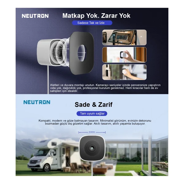 Neutron Ntl-Ip15gs-3mp Full HD Gece Görüşlü Wi-Fi Pencere Kamerası - Görsel 6