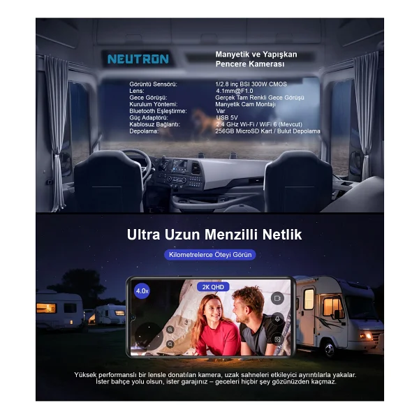 Neutron Ntl-Ip15gs-3mp Full HD Gece Görüşlü Wi-Fi Pencere Kamerası - Görsel 7