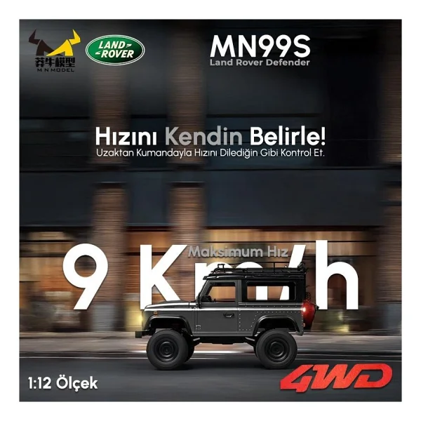 Mn Model Mn99s V2 1/12 Land Rover Defender 4wd Rc Model Crawler Offroad Uzaktan Kumandalı Araba Truck Rtr Lisanslı Gümüş+Dahili Işık Seti Mn-99s V2 - Görsel 2