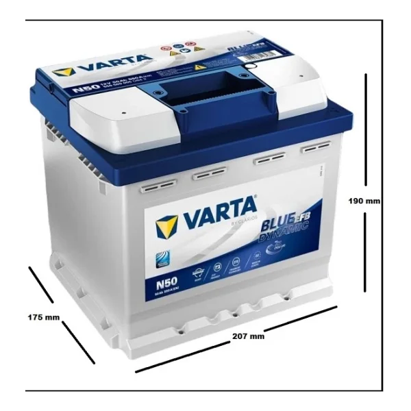 Varta Blue Dynamic Efb N50 50 Ah 550 Cca Akü - Görsel 2