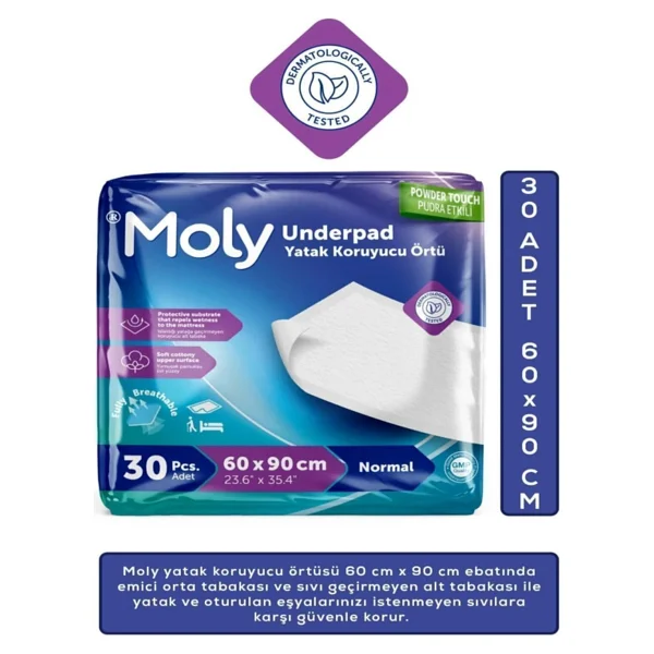 Moly 60x90 Cm 30'lu Yatak Koruyucu Örtü - Görsel 2