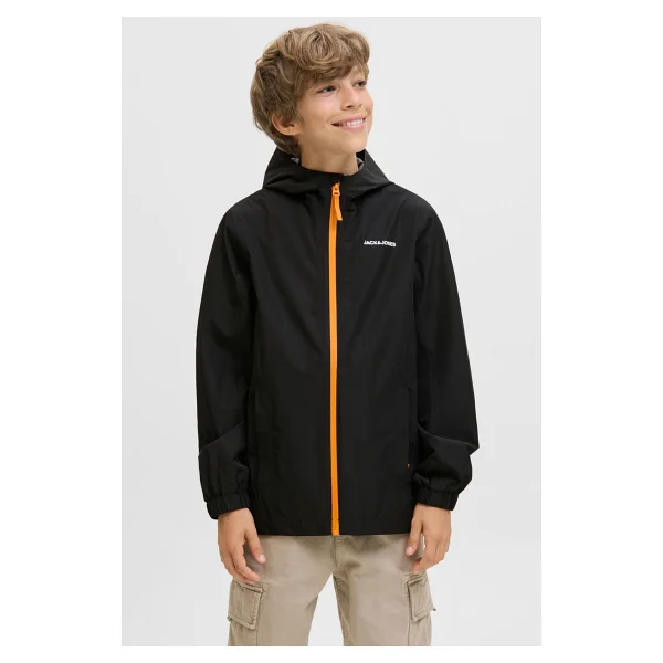 Jack & Jones JJEFLYNN RAIN JACKET SN J Siyah Erkek Çocuk Ceket - 16 Yaş