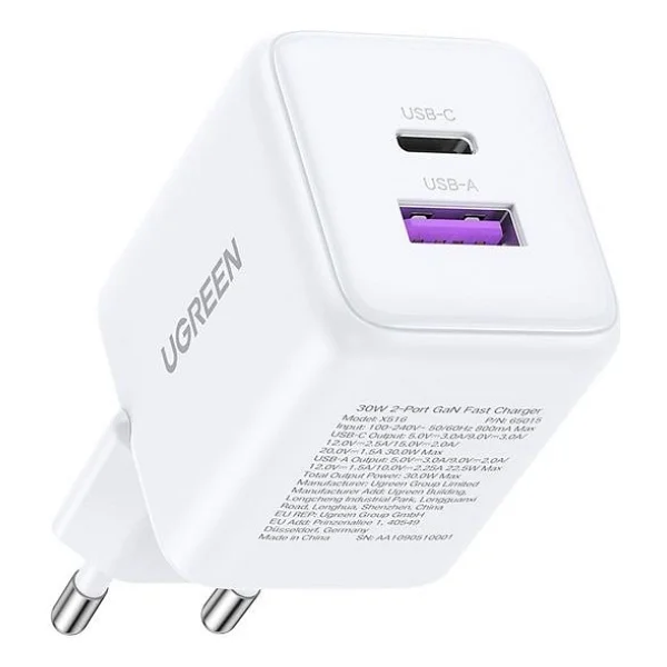 Ugreen 65015 30 W Beyaz Hızlı Şarj Adaptörü - Görsel 6