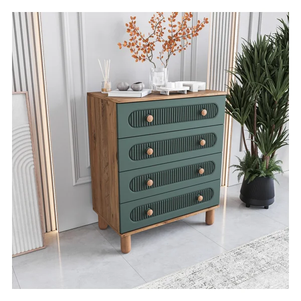 Monzıo Milen 4 Çekmeceli Şifonyer %100 Mdf - Görsel 2