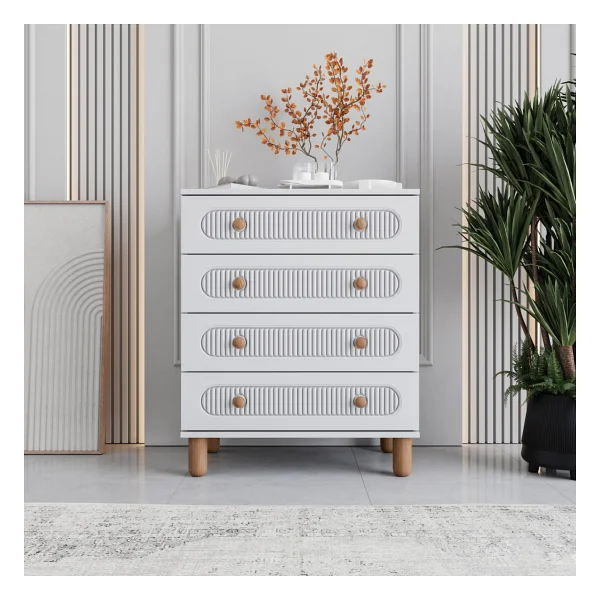 Monzıo Milen 4 Çekmeceli Şifonyer %100 Mdf - Görsel 6