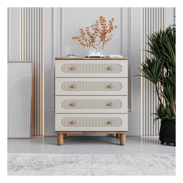 Monzıo Milen 4 Çekmeceli Şifonyer %100 Mdf - Görsel 7