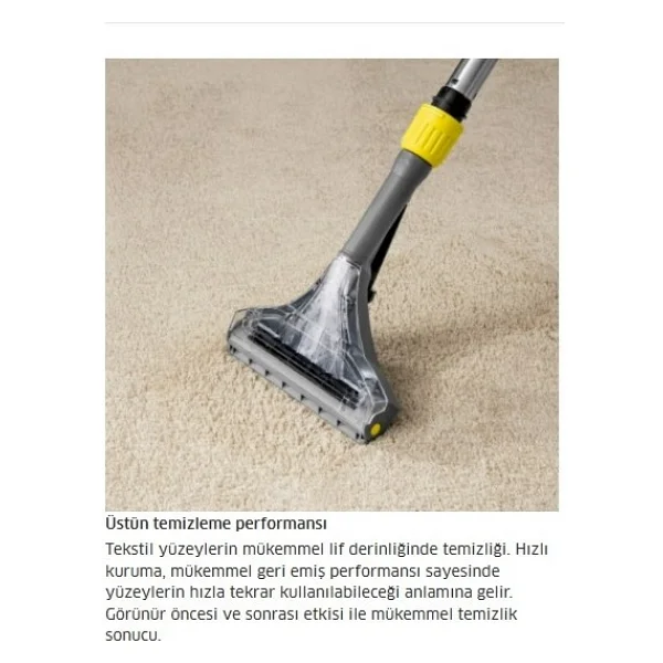 Karcher Puzzi Premium Set Halı Koltuk Yıkama Makinesi-Deterjan Kullanılabilir Yüksek Güçlü Halı Ve Zemin Yıkama +Köşe Aparatı +Karcher 48 Adet Yıkamalı Deterjan - Gri - Koyu Gri - Görsel 2
