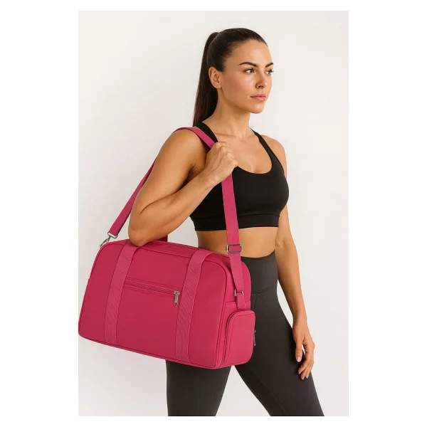 Harbor&Co. Çok Amaçlı Suya Dayanıklı Spor Ve Seyahat Çantası - Geniş Hacimli, Çok Bölmeli, Hafif Taşıma - Pembe - Görsel 3