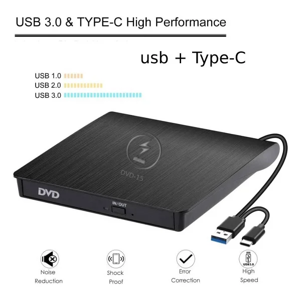 Alfalink Al-Dvd15 USB 3.0 Ultra Slim Taşınabilir DVD Optik Yazıcı - Görsel 4
