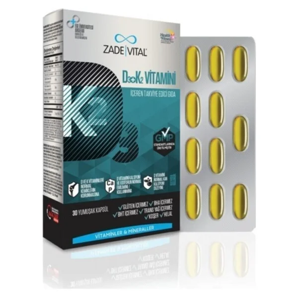 Zade Vital D3+K2 Vitamini 30 Kapsül - Görsel 9