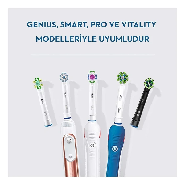 Oral-B Cross Action Orta Sert Diş Fırçası Yedek Başlık 4'lü Set Beyaz Tüm Elektrikli Modellerle Uyumlu - Görsel 3