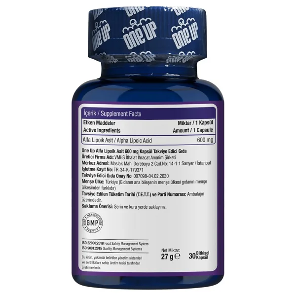 One Up Alfa Lipoik Asit 600 Mg 30 Kapsül - Görsel 4