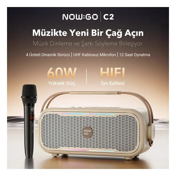 Nowgo C2 Yeşil Bluetooth Hoparlör - Görsel 3